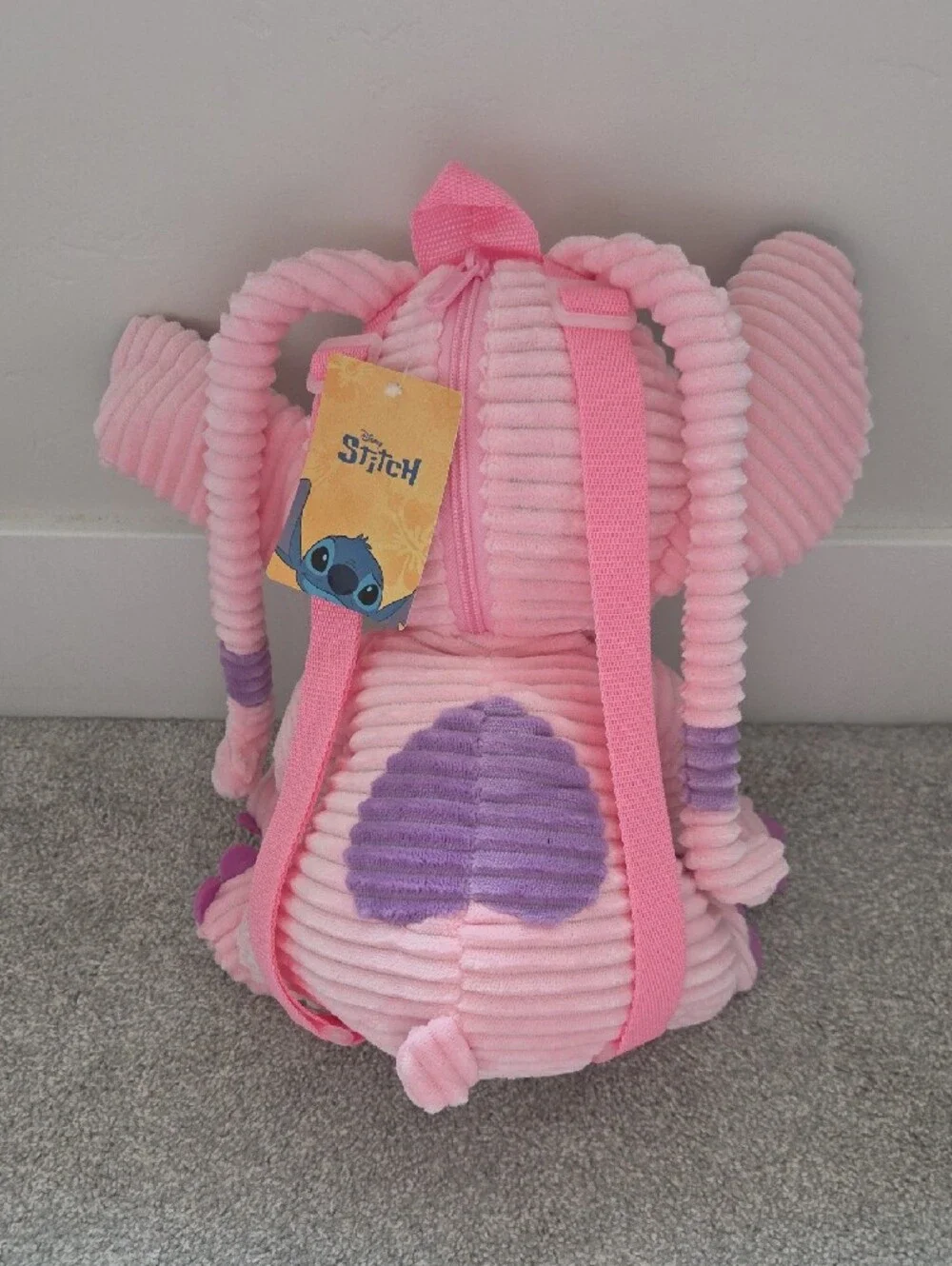Disney Lilo and Stitch Kids Angel Corduroy Plush Backpack